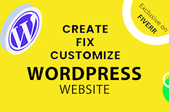 create , fix or design wordpress website