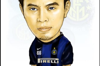 make caricature wear your favorite soccer team