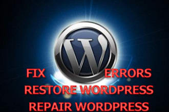 fix any errors, problems, issues with your wordpress site