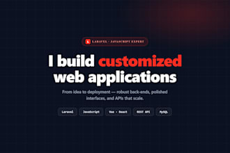 develop customized web application with laravel and javascript