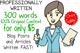 write a Unique 300 Word Article or Blog Post