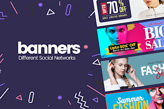 design attractive headers covers banners and avatar for you