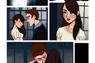 draw comic book page for you in this style