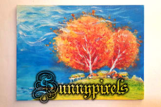 paint landscapes in  traditional acrylic or oil