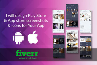 design app icon, feature graphics, splash screen, screenshots for your app fast