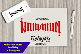 make ambigram or flipped word or name for you