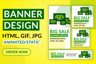 design html,jpeg,gif static or animated banners, ads, headers