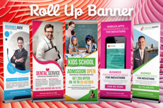 create a professional roll up or vinyl banner