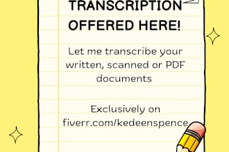 transcribe written or scanned documents and menus