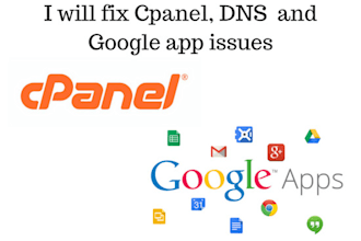 help you fix configuration of cpanel, dns, GOOGLE app