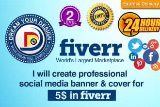 create professional social media banner and cover