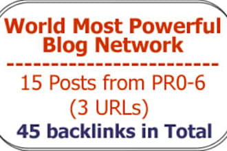 take your SEO work away with 30 to 300 Quality Backlinks using PR0 to PR6 Blogs