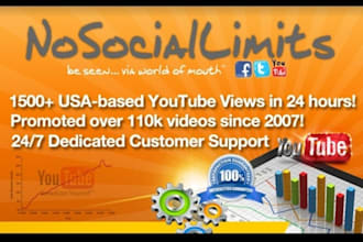 get you 1500 or more high retention youtube views in 24 hours