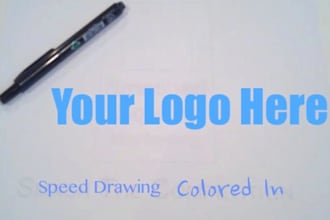 speed draw your logo and color it in