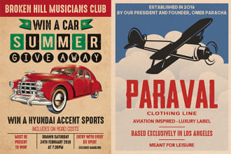 design retro or vintage flyers and posters