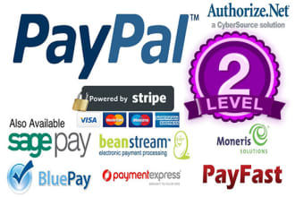 integrate stripe, paypal payment methods in website