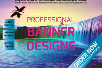 create a professional web banner, header, facebook cover