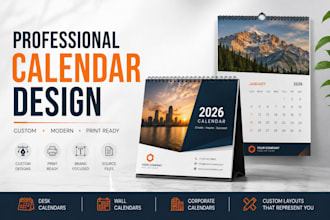 design professional desk and wall calendars