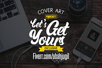 design your podcast cover art with typography and cartoon