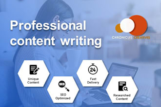 write well researched SEO articles, blog posts, and content