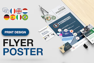design a professional poster flyer brochure voucher