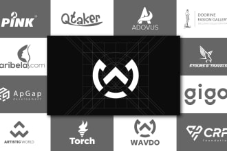 create aesthetic, chromatic, black and white business logo