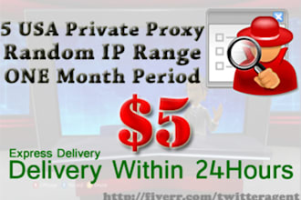 send FIVE usa private proxy