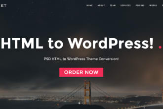 develop wordpress theme, HTML figma canva to wordpress