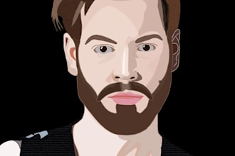 draw an avatar or portrait in MODERN flat style
