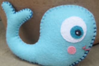 send you two handmade felt whales