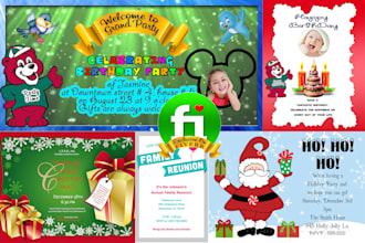 design birthday and christmas party invitation cards