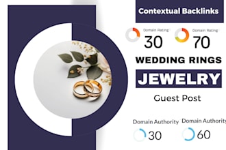 provide contextual backlinks guest post for wedding rings and jewelry