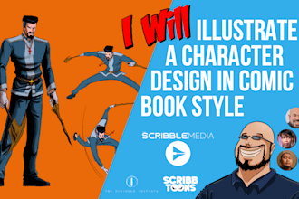illustrate a character design in comic book or anime style