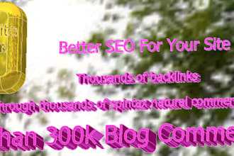 submit your site throught 70000++ blog comments to hold SEO and add backlinks