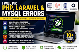 fix PHP, laravel, mysql bugs, errors, and website issues