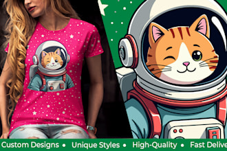 create custom t shirt design, typography, or graphic tee artwork