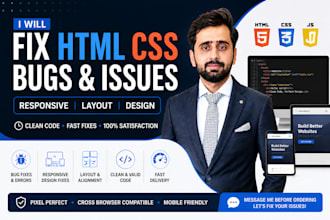 fix HTML CSS bugs, responsive and layout issues
