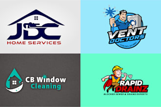 create professional plumbing and cleaning logo