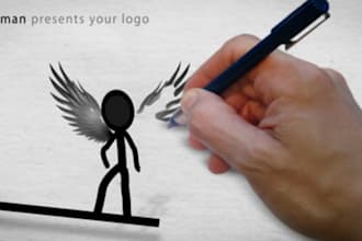 create a Cool Stick Man Promotion video intro for your business