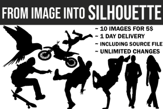 convert your 10 photos into silhouette