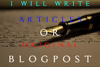 write SEO articles or original blogpost