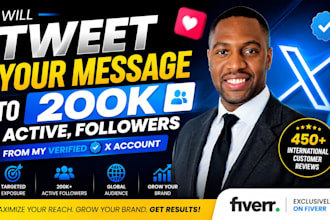 tweet your message to 200k active followers