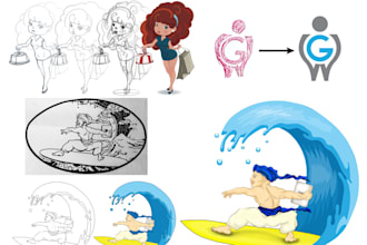 convert ruff lines into 2d, 3d vector art