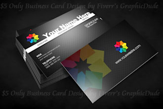 design a modern black carbon business card with your logo print
