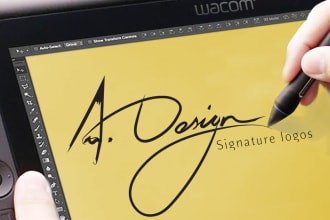 make real handwritten signature logo, handmade design