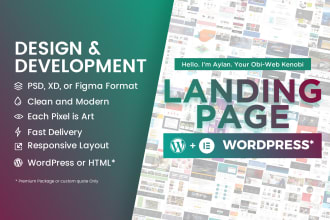 design high converting one page or landing page website UI