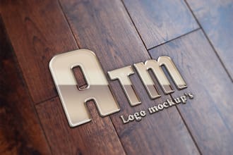 do 10 realistic 3d logo mockups