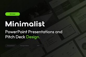 design a minimalist powerpoint presentation or pitch deck