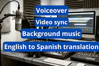 record and sync a professional spanish female voice over to your video