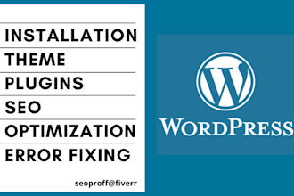 install wordpress, setup theme and plugins